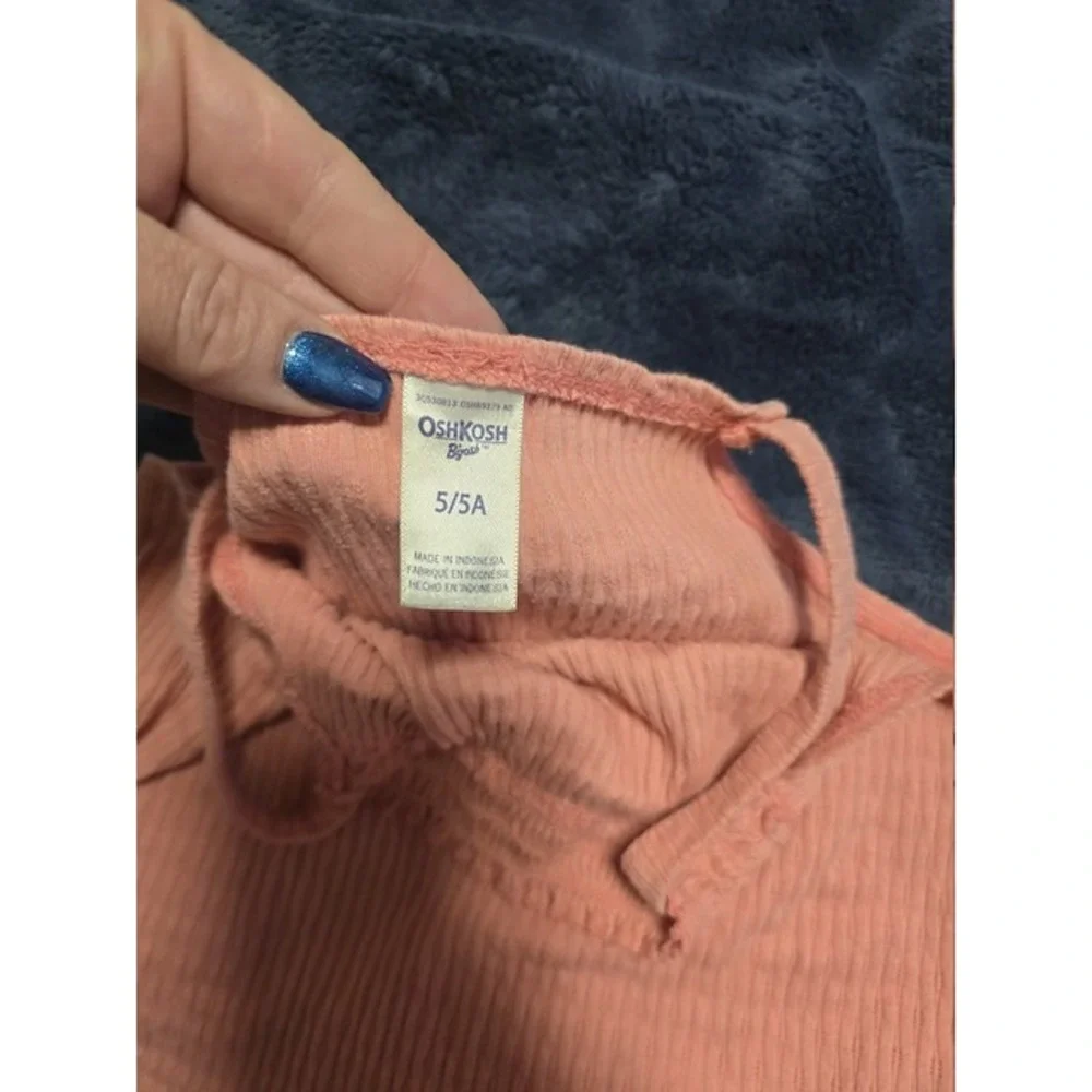OshKosh B;gosh Girls Peach Coral Ribbed Tank Top Camisole Size 5/5A